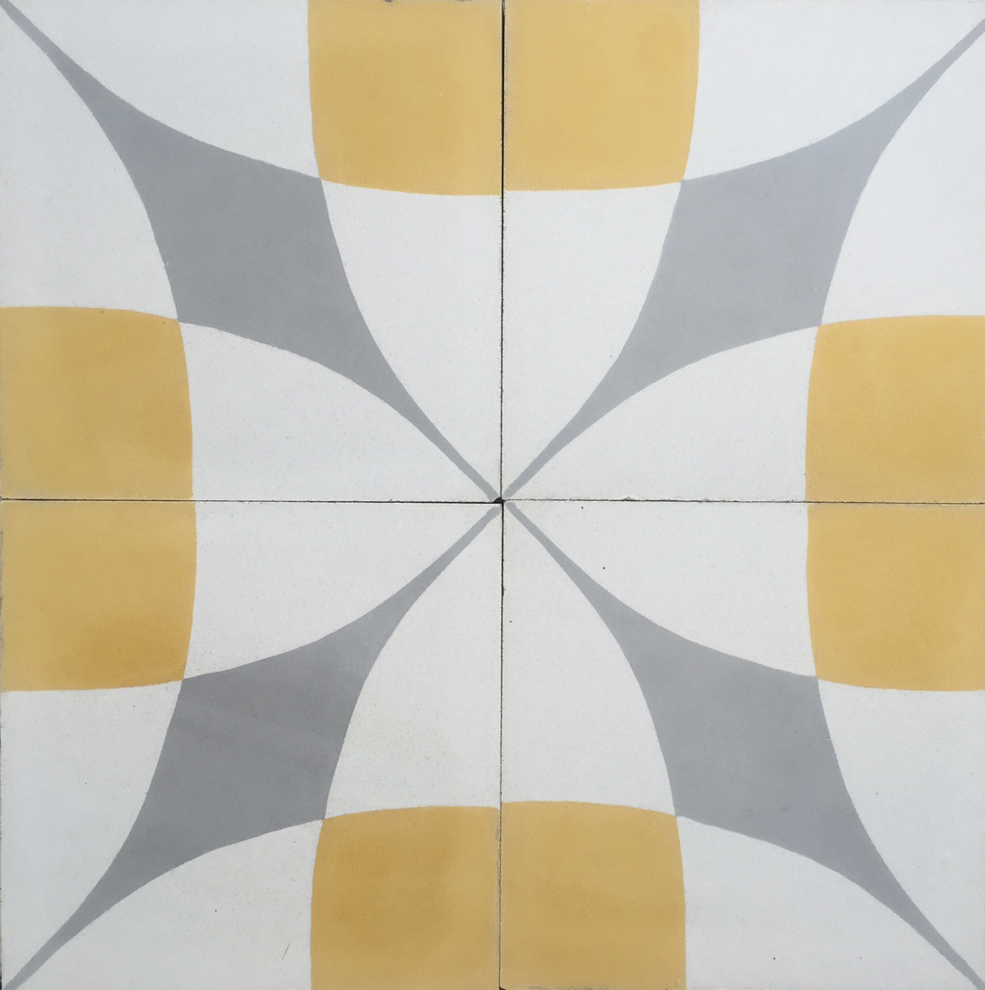 Dali Yellow and Grey Encaustic Cement Tile